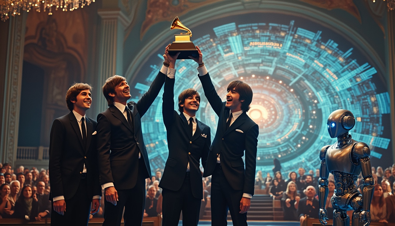 entdecken sie die erstaunliche geschichte, wie die legendären beatles in einer historischen wendung einen grammy gewinnen – und das dank der kraft der künstlichen intelligenz! erfahren sie, wie technologie die musikgeschichte neu schreibt.