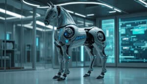 entdecken sie den faszinierenden pferderoboter von kawasaki, der aussieht, als wäre er direkt aus einem science-fiction-film entsprungen. erleben sie die zukunft der technologie in der pferdewelt!